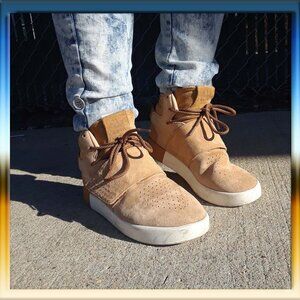 Sz 8 Womens ADIDAS ORIGINALS tan Suede sneakers
